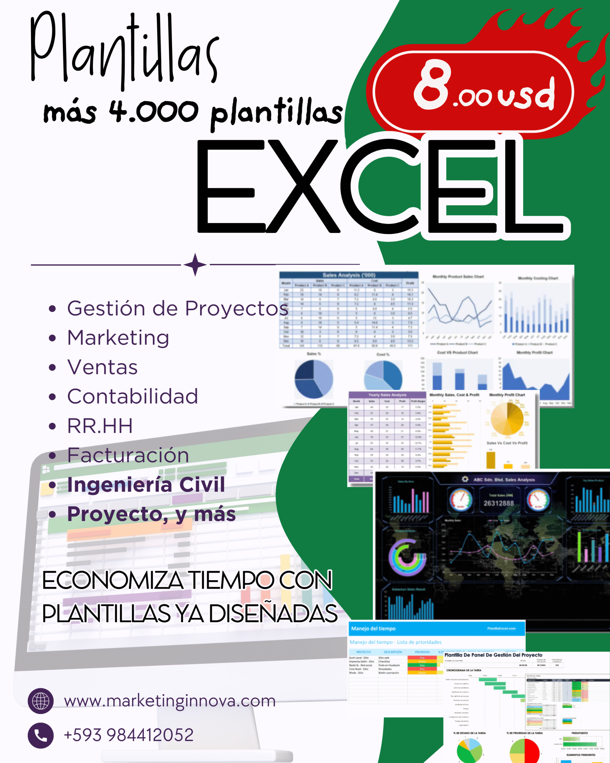 Pack 4.000 Plantillas de excel